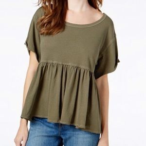Olive peplum t shirt